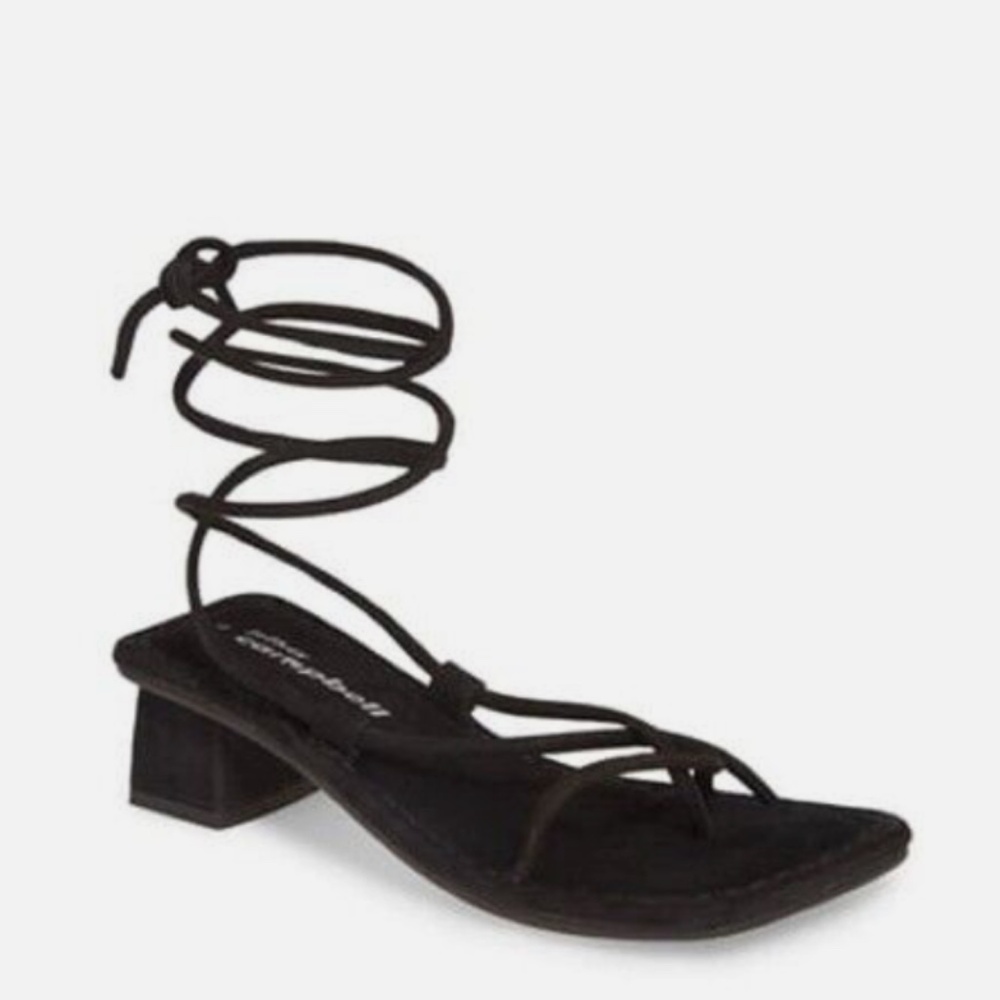 Jeffrey Campbell NEW Kaine Wraparound Tie Black Suede Sandals Size 6